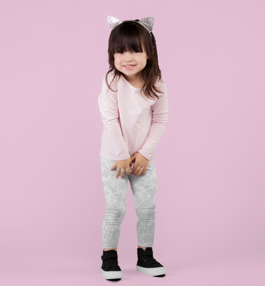 Kids white camouflage leggings