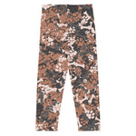 Peach Camo Leggings Kids:Camouflage Pawprints and Bones