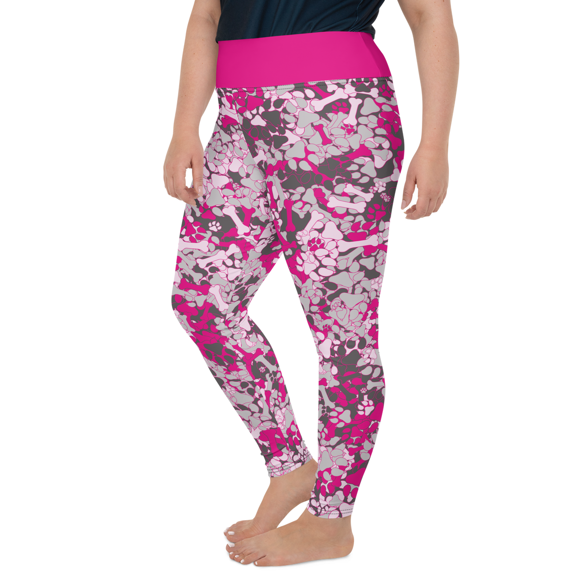 Pink camouflage leggings for dog lovers