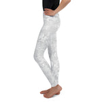 Youth white camouflage leggings