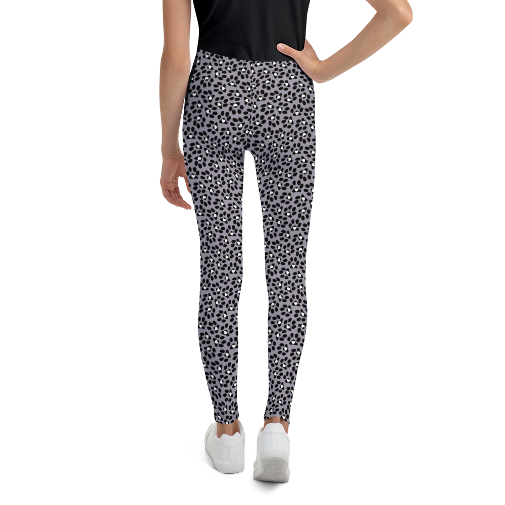 Cute Youth Dog Leggings: Pawprint with Hearts