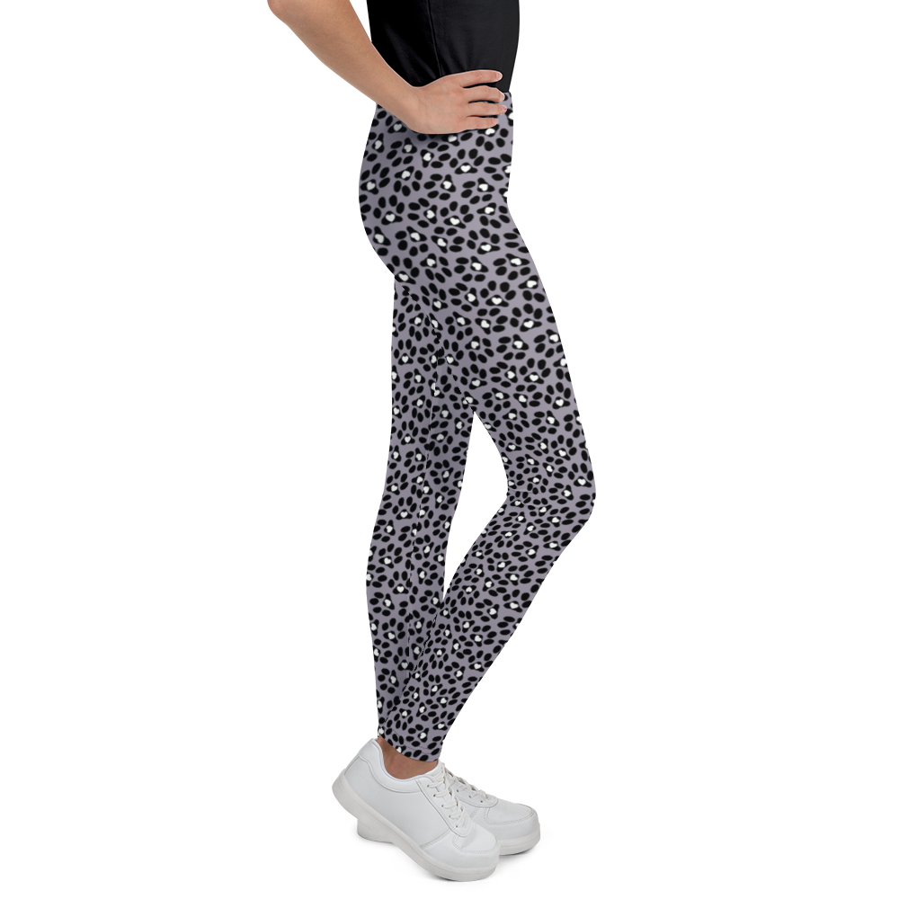 Cute Youth Dog Leggings: Pawprint with Hearts