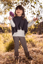 Cute Kid Dog Leggings: Pawprint with Hearts