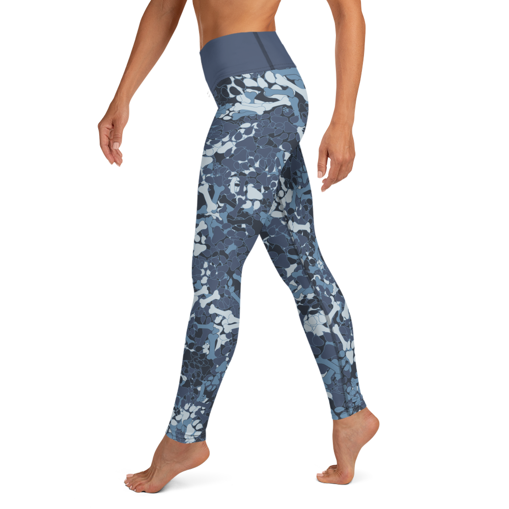 Camouflage Blue Paw Print Leggings