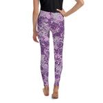 Youth Purple Camouflage Pawprint and Bone Leggings