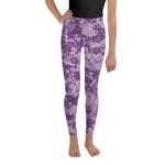 Youth Purple Camouflage Pawprint and Bone Leggings