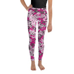 Youth Pink Camouflage Pawprint and Bone Leggings