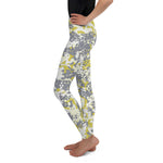 Youth Yellow Camouflage Pawprint and Bone Leggings