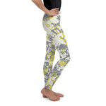 Youth Yellow Camouflage Pawprint and Bone Leggings