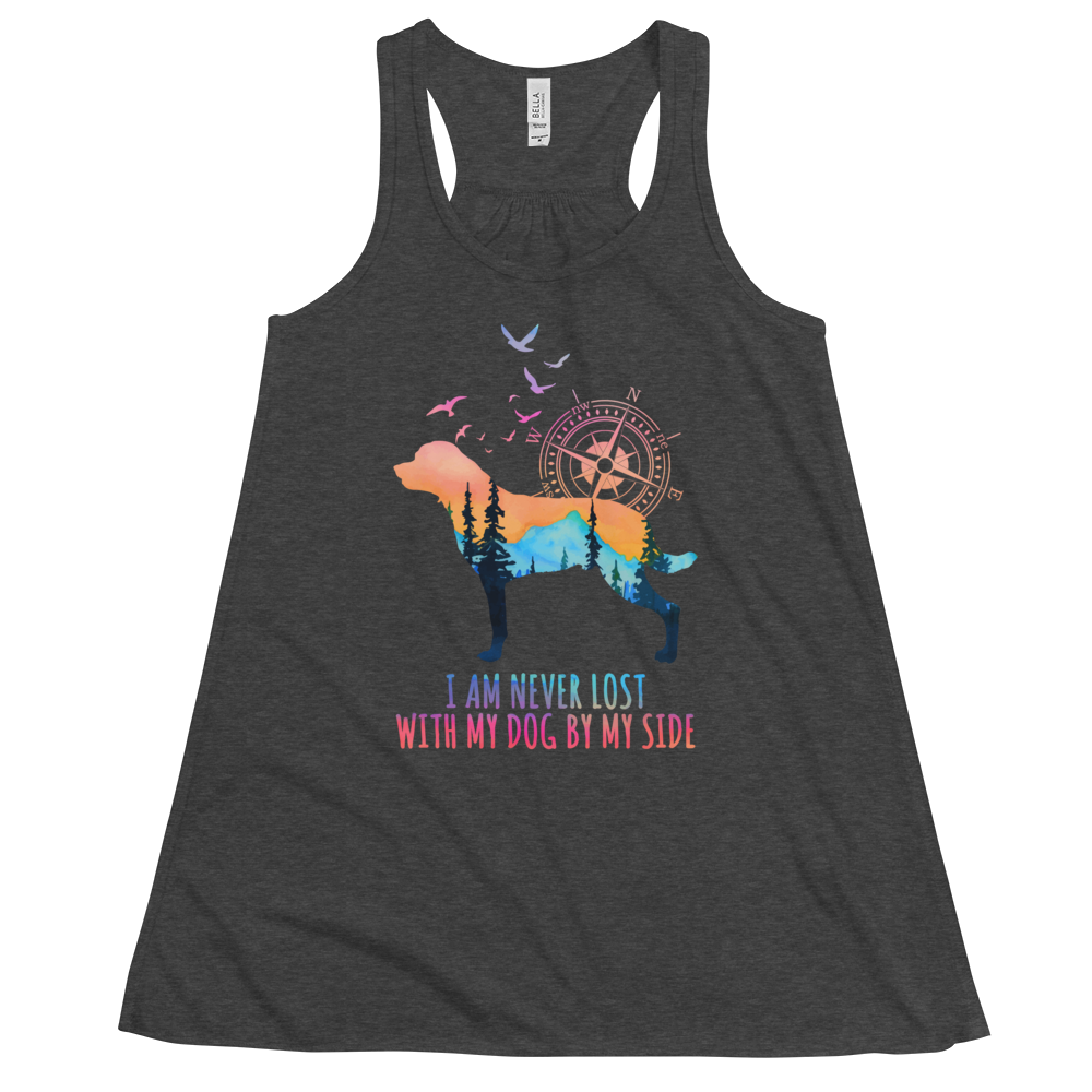 Women’s Dog Tank Tops: I Am Never Lost With My Dog By My Side