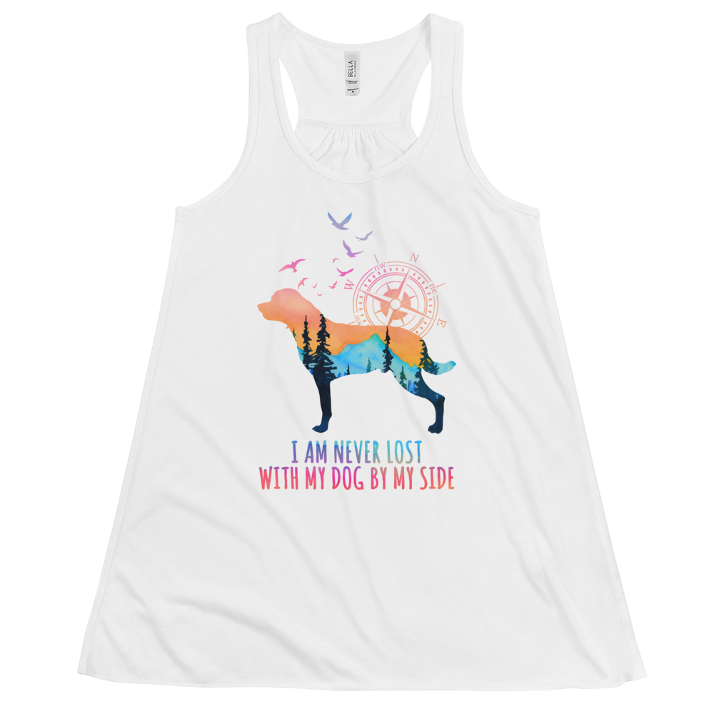 Women’s Dog Tank Tops: I Am Never Lost With My Dog By My Side