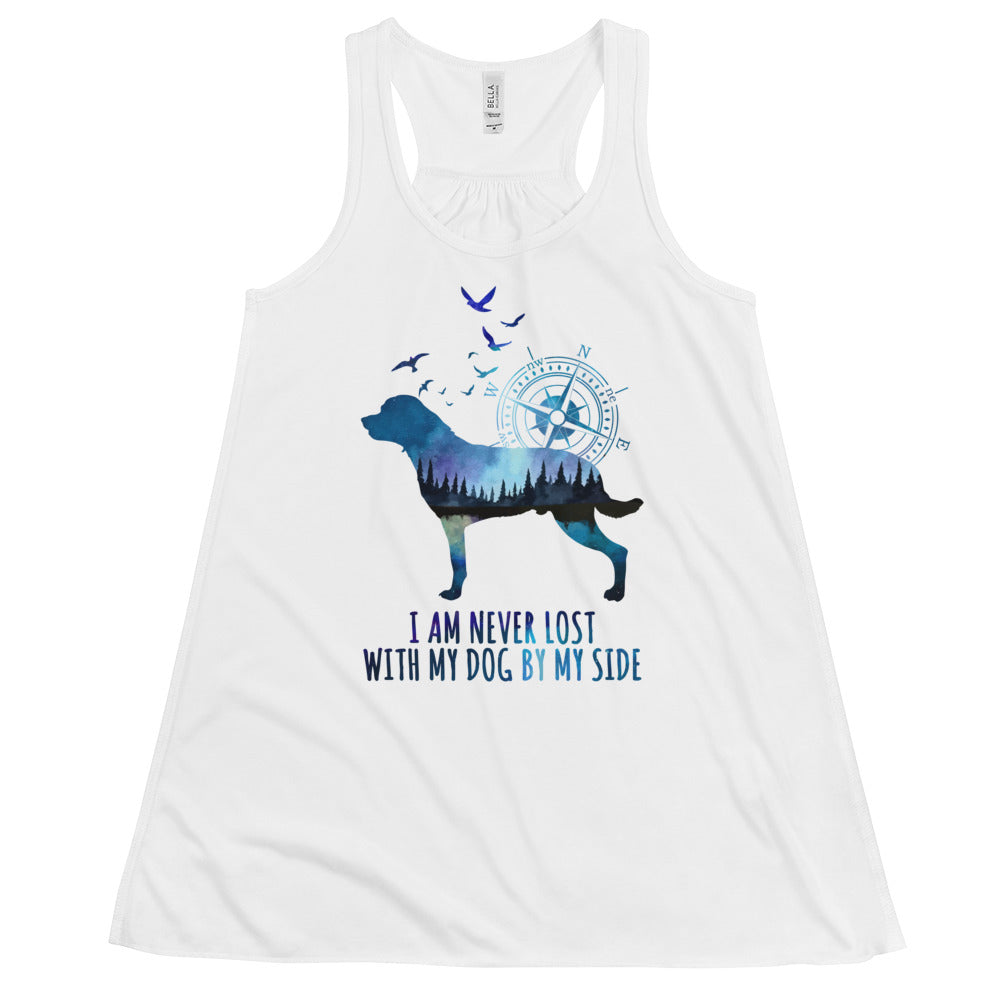 Women’s Dog Tank Tops: I Am Never Lost With My Dog By My Side